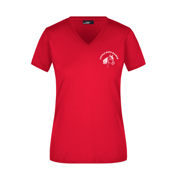 kl. Brustdruck selbst einfärben - Ladies' Slim Fit V-T Miniaturansicht