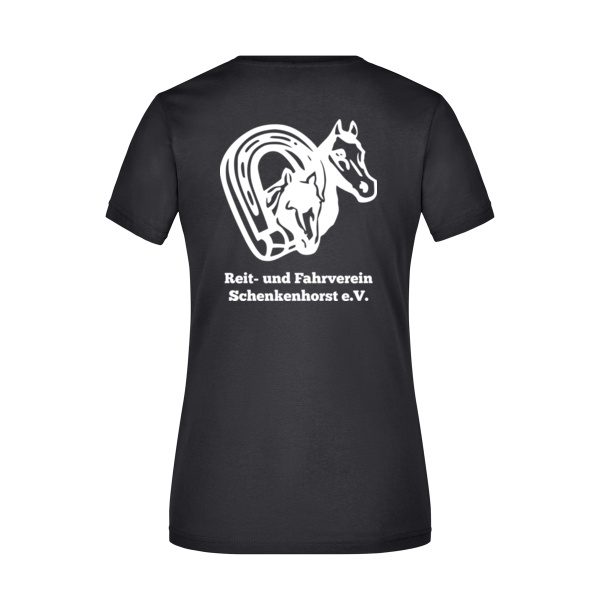 Rückendruck Weiß - Ladies' Slim Fit V-T Miniaturansicht